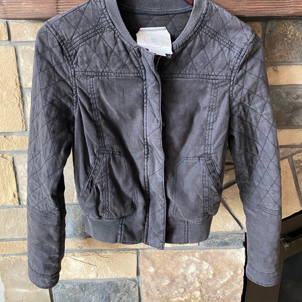Anthropologie Itinerary Bomber Charcoal Grey